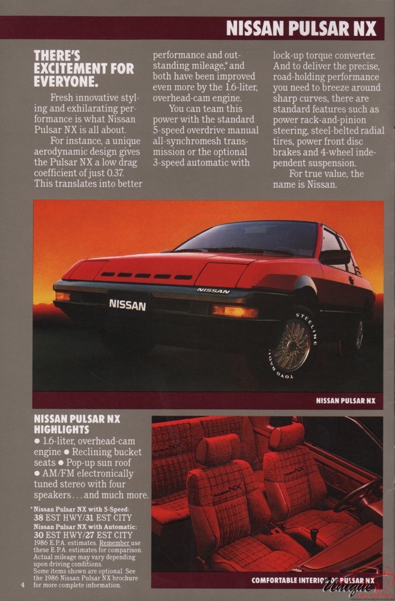 1987 Nissan Cars and Trucks Brochure Page 6